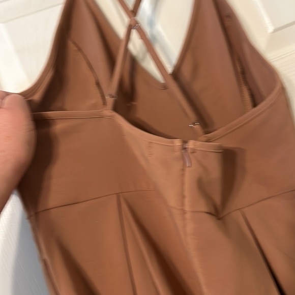 TAUPE ALINE DRESS WITH POCKETS CRISSCROSS STRAPS SIZE XL - Picture 4 of 6